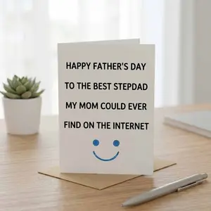 Step Dad Fathers Day Card - Step Dad & Bonus Dad Fathers Day Card Gifts - Happy Father's Day Cards Gifts Decorations for Stepdad - Funny Appreciation Card Gift for Step Father