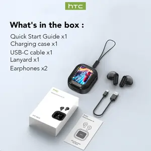 HTC NE20 Wireless Earbuds | Bluetooth 6.0, LED smart display, IPX4 water resistant, premium HiFi sound. Works with iOS, Android and PC. Integrated mic for office, sports, study and crystal-clear calls.....