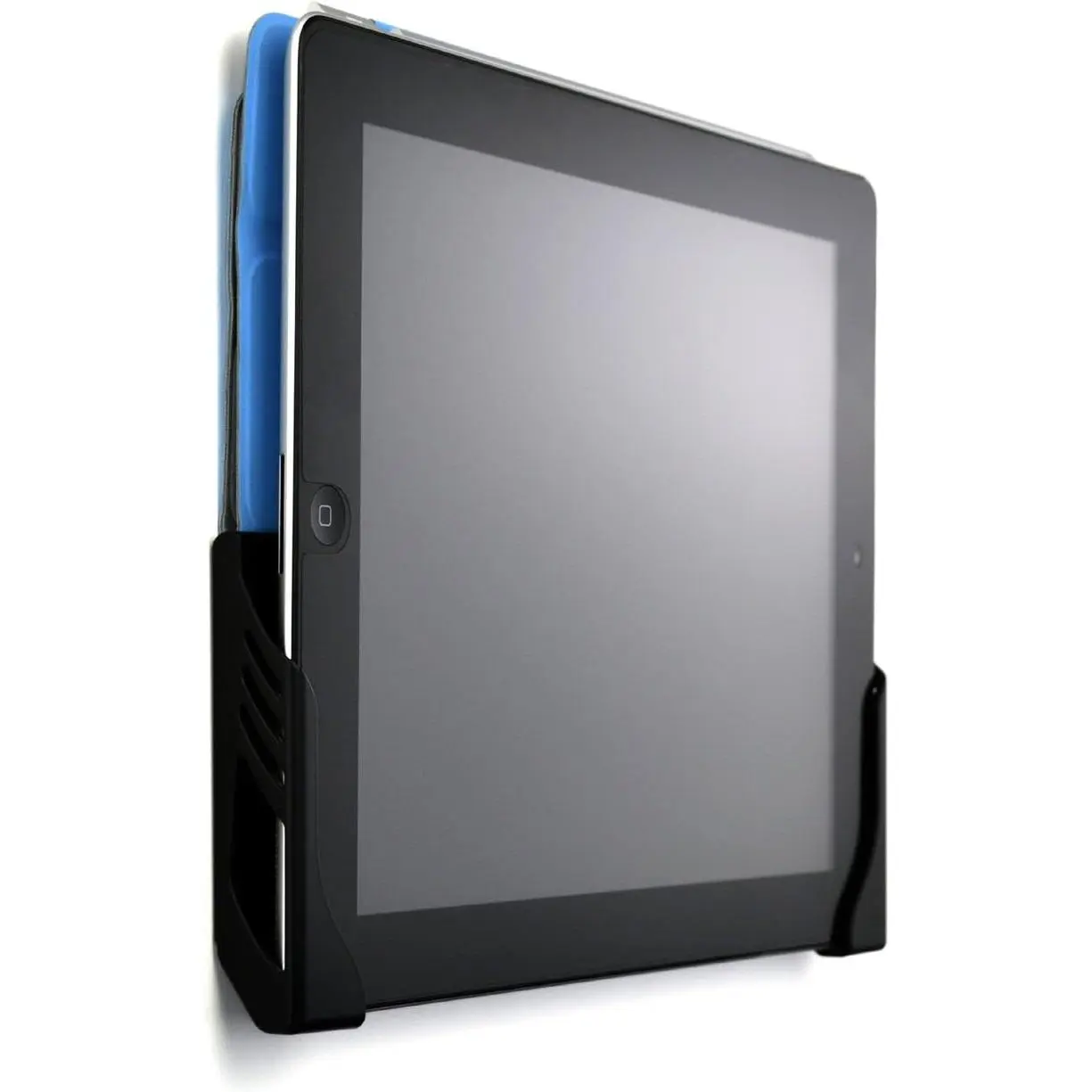 Tablet Wall Mount Holder - Universal, Free Adhesive Wall Dock for iPads, iPad Airs, Galaxy Tabs, Landscape-Ready Tablets (Black Version), Tablet Holder