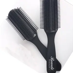 Beaute Avenux Denman Detangling Hair Brush for Smooth and Healthy Hair Heatless Haircare detangling nectar boar bristle round brush