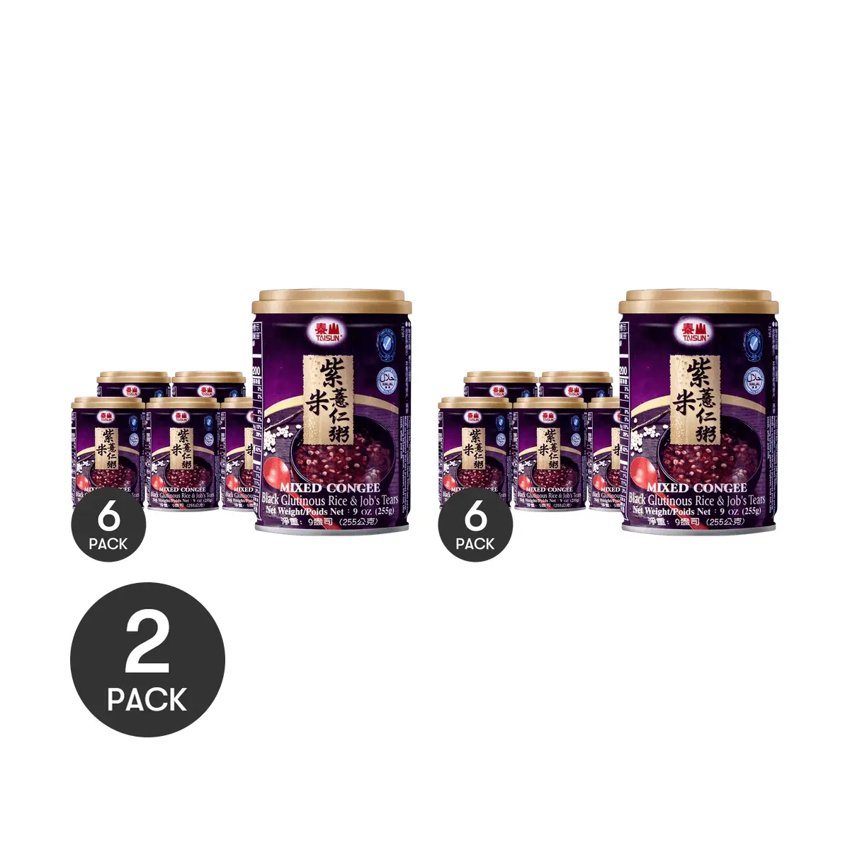 TAISUN Purple Rice and Job's Tears Porridge 2 Pack Value Share 255g Each