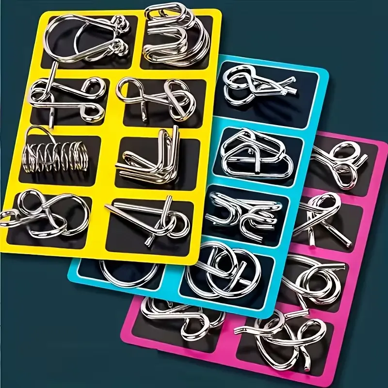 3×24Pcs Brain Teaser Set | Luban Lock & Nine Rings Metal Puzzles | Detachable Unlocking Toys | Gift for Adults | Perfect for Christmas/Halloween/Thanksgiving