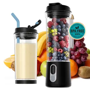 Portable Blender for Smoothies Electric Juicer, Portable Juicer Rechargeable Electric Juicer Vegetables Fruit Juice Mixer, Mini Electric Juice Cup Blender 300W Motor, Freshly Juices Milkshakes Baby Food, for Outdoor Sports Travel Day Gift Idea