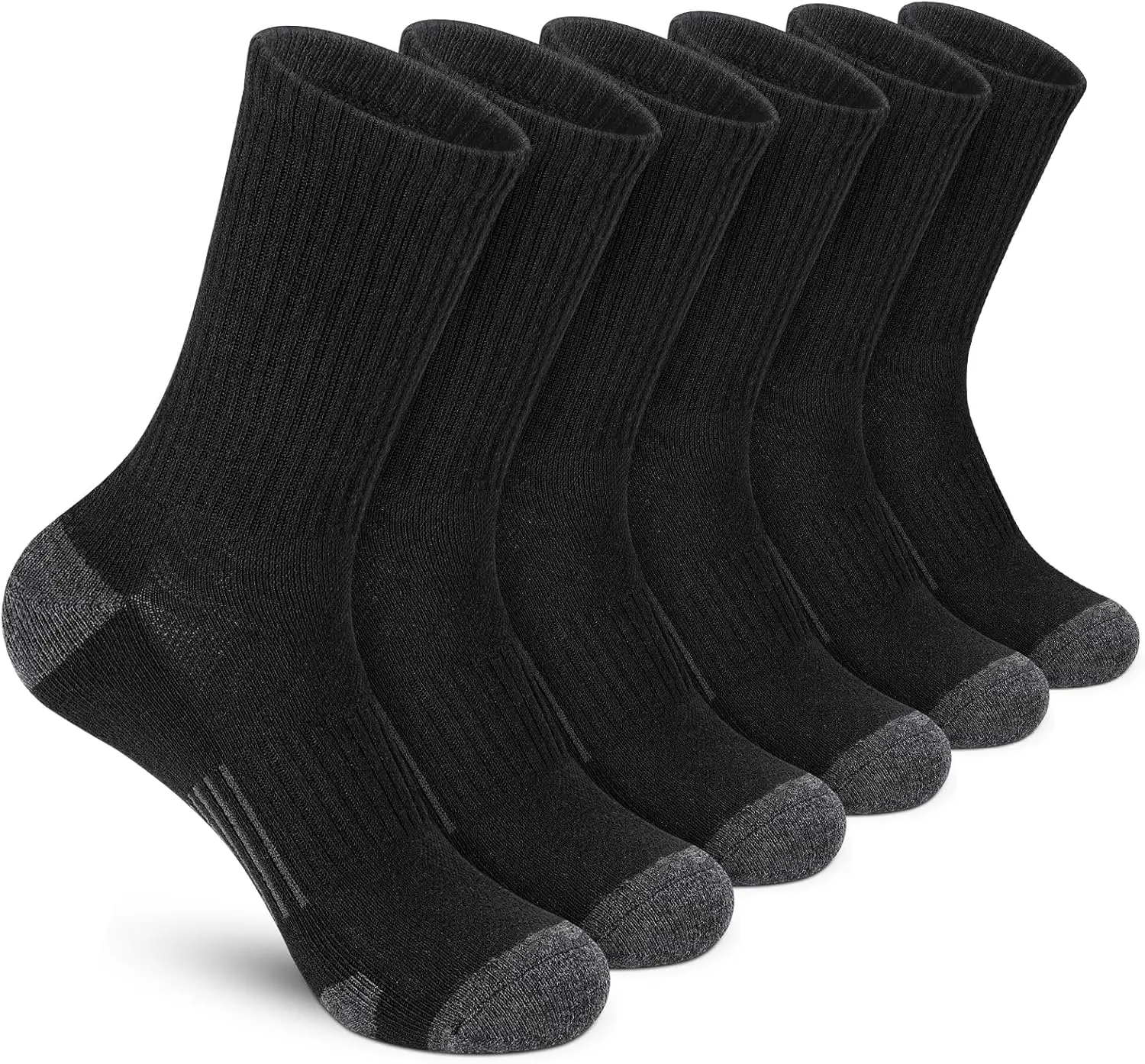 6Pairs Men's Women's Arch Compression Running Socks - Heavy-Duty Cushioned Athletic Performance Socks with Arch, Breathable & Ergonomic Fit,- Ideal for Running,6 Gym, Sports - Durable & Comfortable