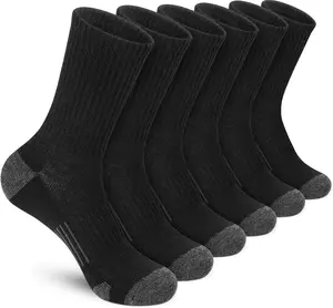 6Pairs Men's Women's Arch Compression Running Socks - Heavy-Duty Cushioned Athletic Performance Socks with Arch, Breathable & Ergonomic Fit,- Ideal for Running,6 Gym, Sports - Durable & Comfortable
