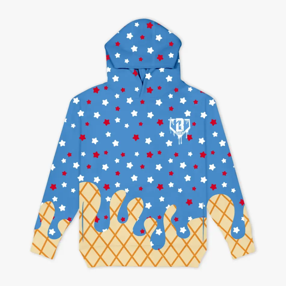 Baseball Lifestyle 101 Ice Cream Hoodie for Youth & Adults, Baseball Graphic Pullover, Casual Streetwear Sweatshirt