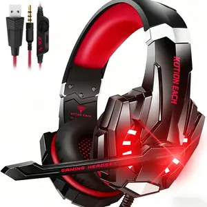 Sprise G9000 Professional Gaming Headset for Ps4, PC, Xbox One, Noise-Canceling, with Mic, LED Light, Bass, Soft Memory Foam, Compatible with Laptops, MAC