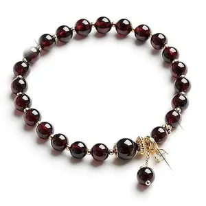 Jade Beads Bracelet New Natural Pomegranate Red Jade Fashionable For Women Girls And First Gift Choice