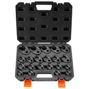 【DealsForYouDays】VEVOR Crowfoot Wrench Set, 1/2" and 3/8" Drive, 21-Piece Metric Dual-Drive Flare Nut Crows Foot Wrenches, with Storage Case, Dual Size Markings on Tools and Case, for Maintenance