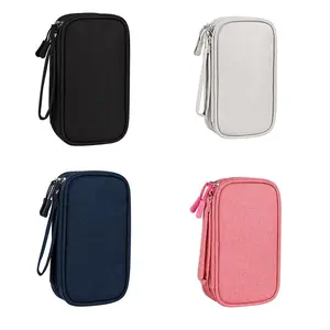 Travel Cable Storage Bag, 1 Count Compact Durable Stylish Storage Bag for Chargers Cables Hard Drives, Home Organizer for Travel Office, Zipper Pouches