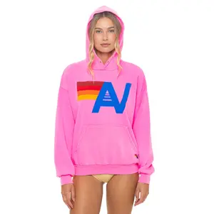 LOGO PULLOVER RELAXED HOODIE - NEON PINK