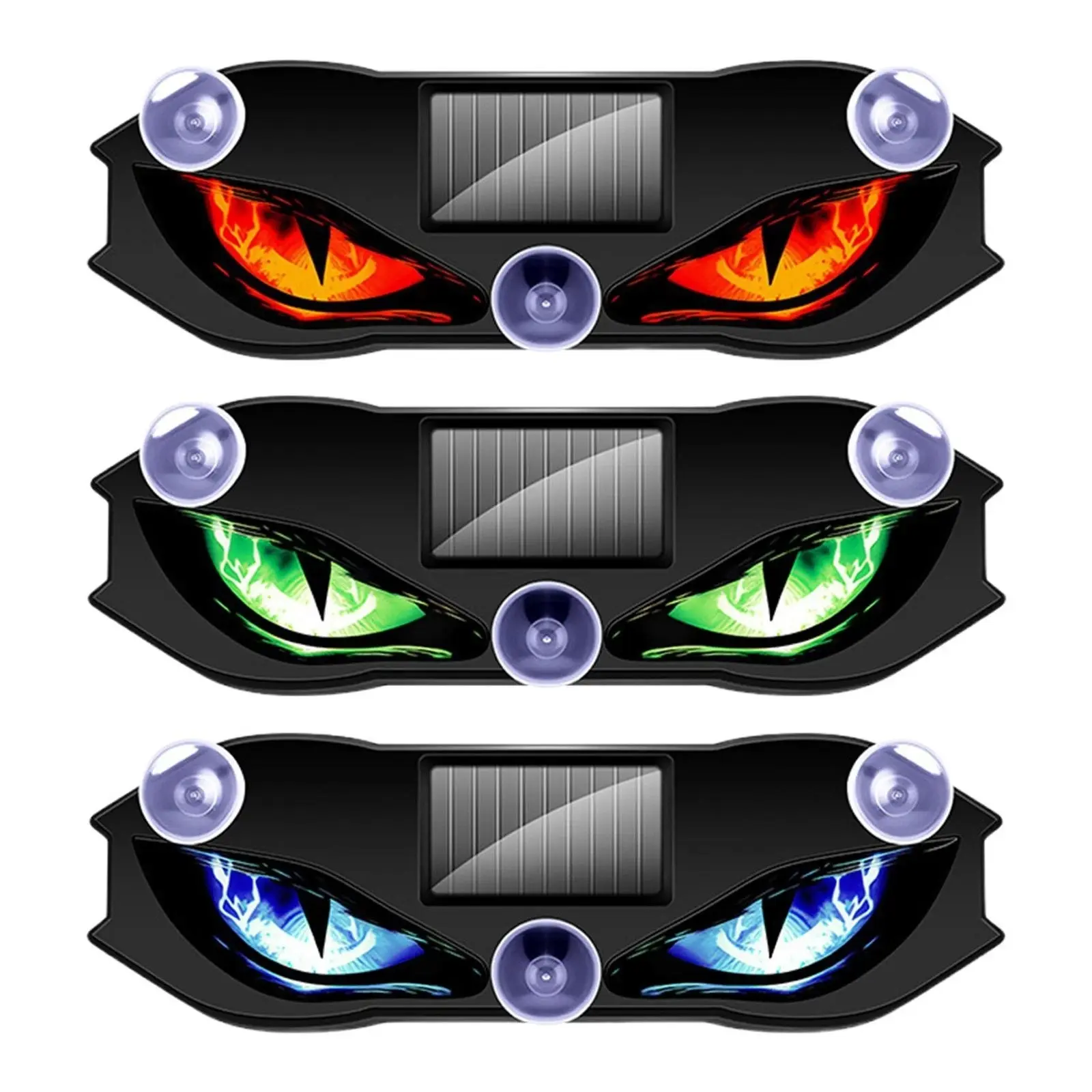 Solar Demon Eye LED Car Window Fog Lights, No-Drill Suction Cup Dynamic Windshield Ambient Lamp, Solar & USB Powered, Durable Weather-Resistant, Easy to Install, Ideal for Car Customization, SUV Decor, Led Lights