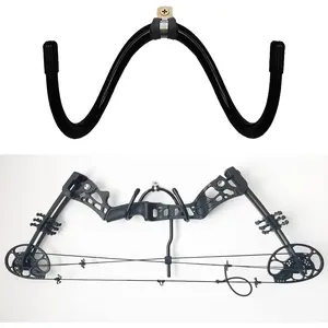 Bow Wall Storage Display Rack - Hanger Hooks Wall Mount, Rubber Protection, Holds Up to 20 Lbs