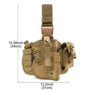 900D Oxford Waterproof Right Thigh Gun Holster Suitable for Men and Women Outdoor Gun Bag Hunting Hiking Shooting Training Tactical Pistol Bag drop leg bag