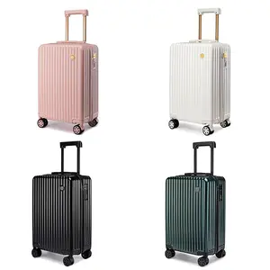 20-inch cabin suitcase. 4 Wheels 360 Rotation Lightweight Waterproof Expandable Black Grey luggagetag