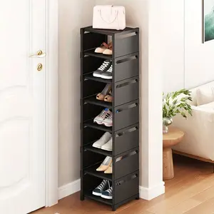 Adjustable Plastic Shoe Rack, Tool-Free Portable Entryway Storage, Multi-Layer Sports Shoes Organizer, Simple / Design, Shoe Organization Rack