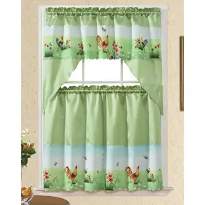 Bt627-Polyester Kitchen Curtain - Versatile Design for Home Kitchen Use
