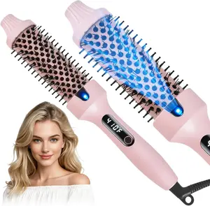 2026 Thermal Blowout Brush 1.5 Inch Heated Round Brush with Negative Ions 6 Heat Levels Dual Voltage Travel Friendly