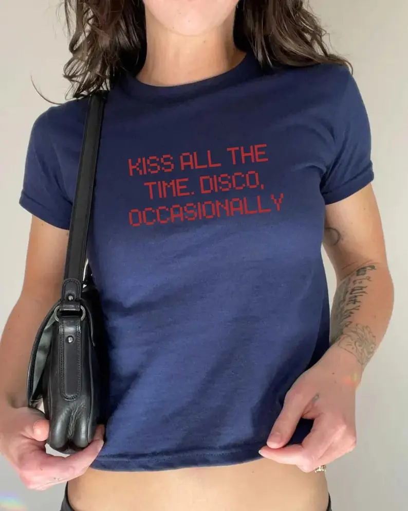 Kiss All The Time. Disco, Sometimes. Baby tee shirt, harry styles, y2k baby tee, new album harry styles