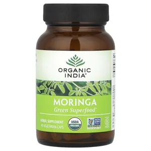 Organic India Moringa, 90 Vegetarian Caps (350 mg per Capsule)