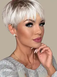 Women's 4 Inch Short Straight Bob Wig with Bangs for Daily, Cosplay, Anime or Costume Party, Striking Natural Fluffy Hair Wigs with Bangs for Daily & Party Hairstyle Decoration, Natural Looking Wigs