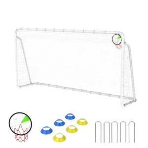 6x12FT Soccer Nets for Backyard, Kids Portable Soccer Goal with High-Strength Nets, Includes Net, Carry Bag, Ground Stakes, Eight-Shaped Clasp