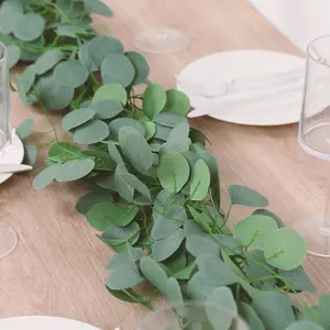 12 Pack Artificial Eucalyptus Leaves Garland, 6.5ft Silk Hanging Vines for Wedding, Party and Wall Decor