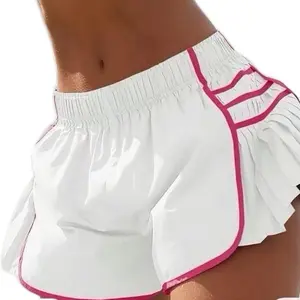Running Shorts for Women High Waisted Athletic Shorts Quick Dry Flowy Workout Pleated Butterfly Short with Pockets