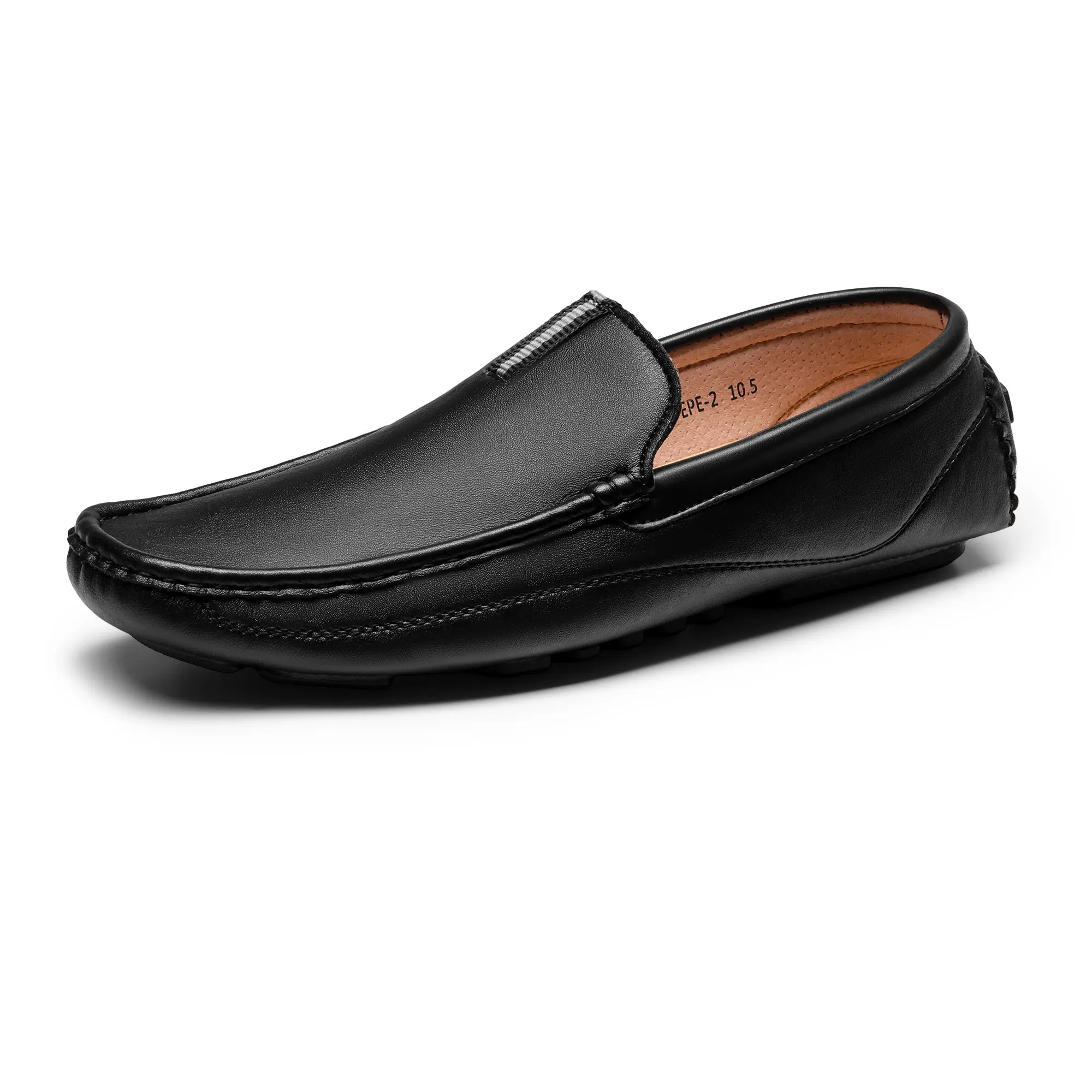 【BRUNO MARC Anniversary】 Men's Soft Leather Driving Loafers, Elegant Moc Toe Slip-On Walking Shoes for Business Casual Office, Office Shoes, Flat, Footwear, Old Money Loafers, Easy Walk Loafers