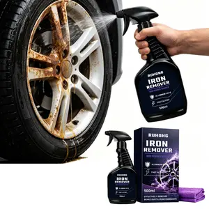 Iron Remover Color Changing Wheel Cleaner Paint Safe Decontamination Brake Dust Remover Deep Clean Car Rim Detailing Spray Gloss Finish 16.9 fl oz