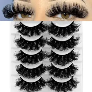 Fluffy False Eyelashes for Eyelash Extension, 5 Pairs Curly & Thick Eyelashes for Eyelashes Extensions, Full Volume Eyelash for Lashes Extension, Cosmetic False Lashes, Eyelash Set