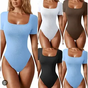 2026 New Women's U-Neck Short Sleeve One Piece Jumpsuit Top Body Shaper Seamless Body Corset Shapewear