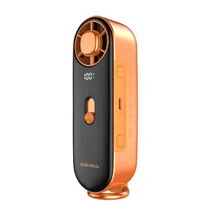 SEIGA Metal Handheld Fan with Ice Cooling, 10,000mAh Power Bank & Flashlight, 16,500 RPM Turbo Cooling, 100-Speed Adjustable Fan, Built-in Retractable USB-C Cable for Travel, Camping & Outdoor Use