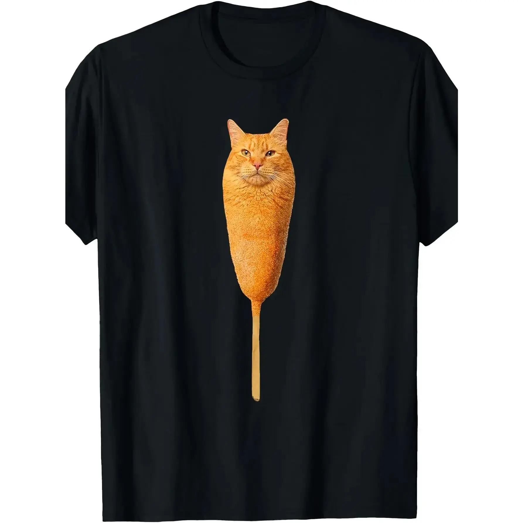 "Corn Dog Cat" Meme Men's Short-Sleeve T-Shirt – A Soft, Comfortable, and Fun Tee Suitable for All Seasons Casual Menswear