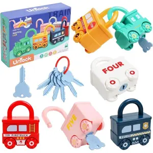 Montessori Learning Toys Sorting & Matching Locks and Keys Toddlers Sensory Car Activity Fine Motor Toy, Birthday Party Favors Thank You Exchange Gifts Back to School Stuffers for Kids Age 2-5 Years
