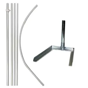 15ft Windless Banner Flag Pole & Tire Base 6 Piece Kit