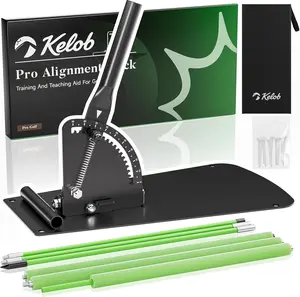 KELOB Golf Alignment Sticks Holder with Angle Adjustment, Detachable Rods with Metal Joints, Golf Swing Training Aid for Putting, Full Swing, Posture Correction, Portable Golf Trainer