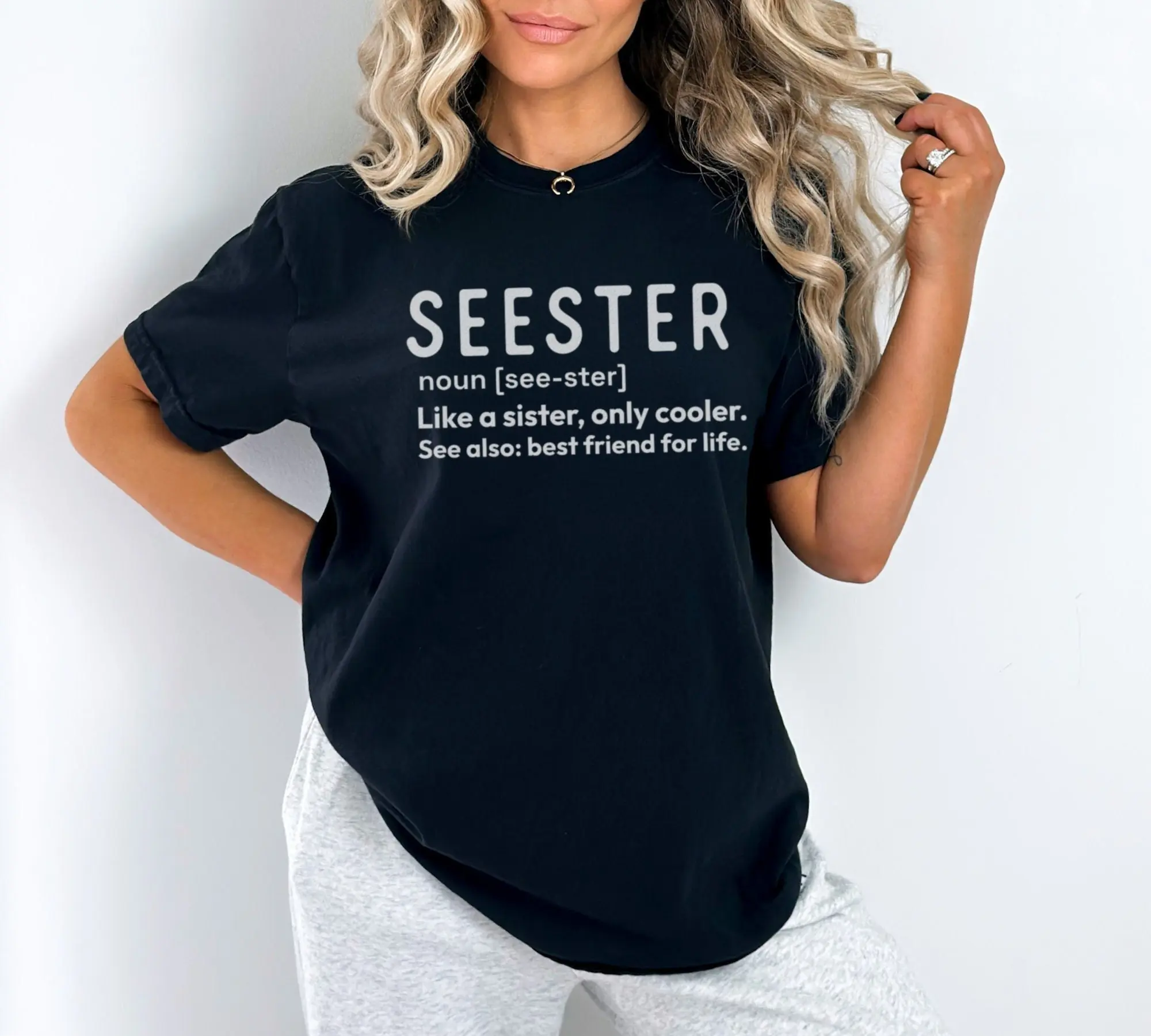Seester Sister Definition Shirt Or Sweatshirt Cotton Fabric