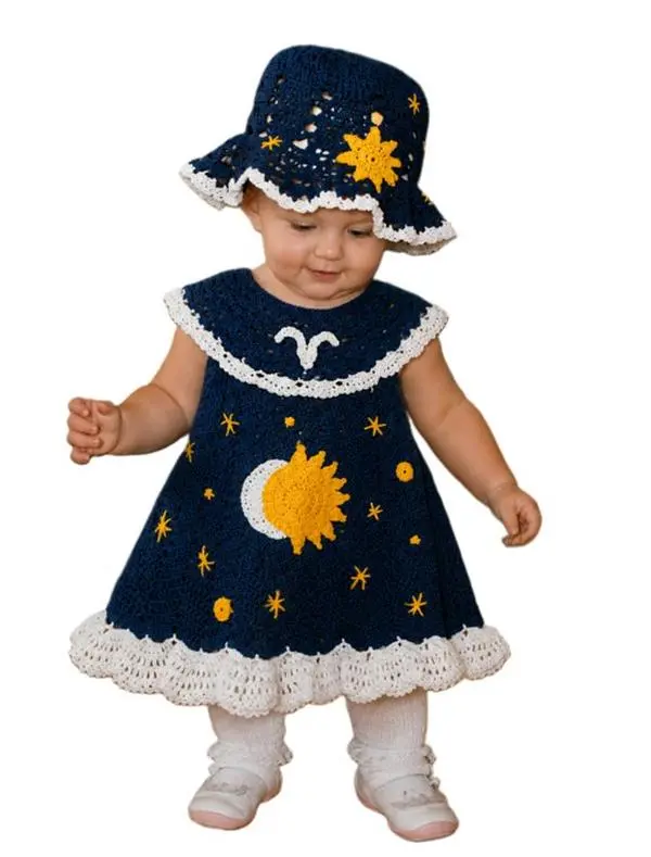 Celestial Dream Handmade Baby Dress & Matching Sunhat