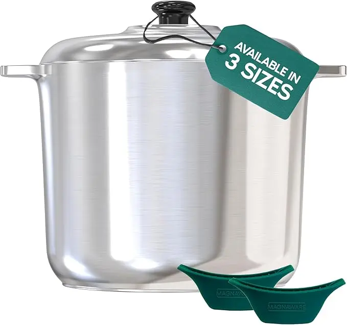 MAGNAWARE 18 Qt Stock Pot with Lid Lightweight Aluminium Cookware with Silicone Handles Oven Safe