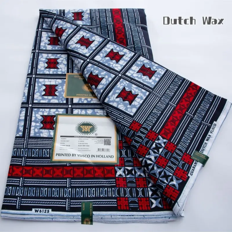 Ankara Wax Dutch Cotton Fabric 6 Yards - Printed by Visco in Holland