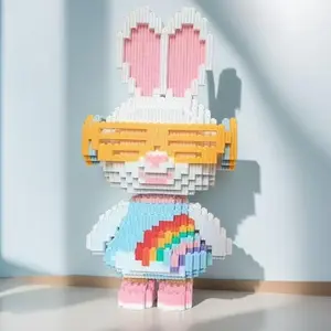 Creative Toy, 5138pcs/set Cute Rabbit Model Building Toy, Assembly Blocks Model, Home Decoration, Gift for Kids & Friend, Building Block Sets