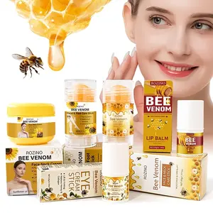 Rozino  5-Piece Honey Skincare Set with Eye Cream Lip Balm Facial Neck Hand & Foot Cream Infused with Natural Extracts for Moisturizing Hydrating Effects