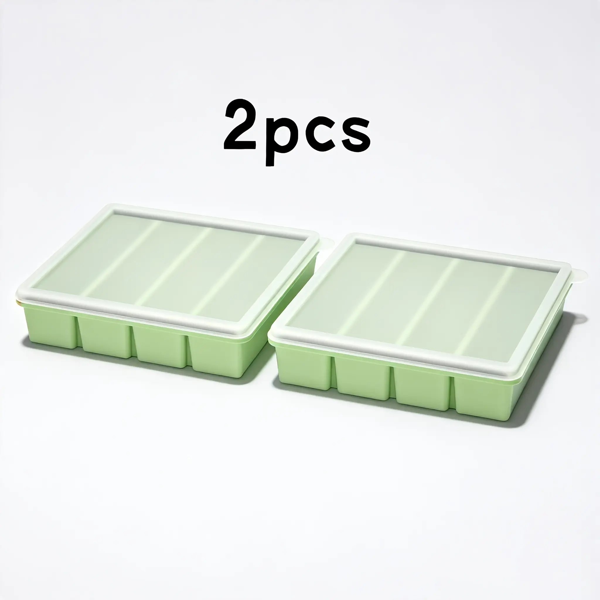 2 silicone freezer containers with lids, Leakproof Food Containers, featuring an ice tray design, leak proof, dishwasher washable, heat-resistant, stackable, suitable for freezing meat soups, leftovers, pre made meals, Meal Prep Containers