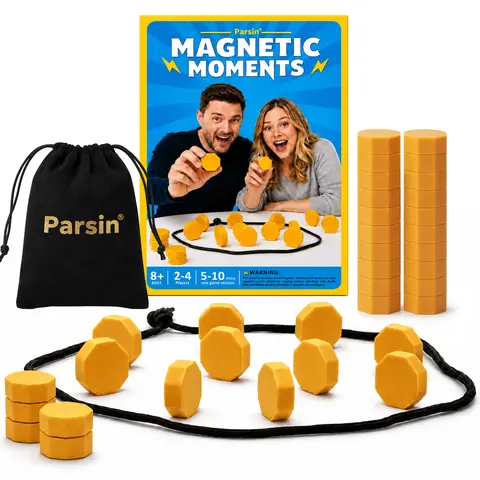 Parsin Magnetic Classic Cognitive Board Game Set - 20 Magnets, Travel Bag, Adjustable Rope, Unisex Strategy Toy, Family Fun Game, Party-Ready Activity for Bonding