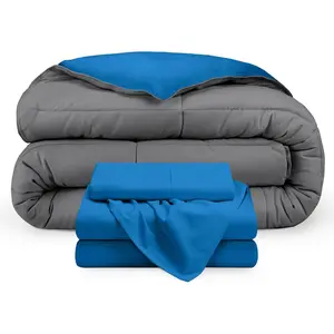 --A-Bag Comforter  Sheet - Twin Extra - Down Alternative - - (Twin XL, Medium Blue/Grey, Medium Blue)