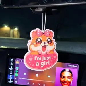 Ocean Car Scent Hamster with Adorable Design and Pink Bow for Enhancing Your Vehicle's Atmosphere