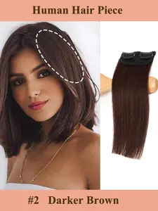 One Piece Human Hair Clip-In Extensions, 4-8 Inch 10-30cm One-Piece Cardigan Hair Hairpiece, Dye-Infused Highlight effect