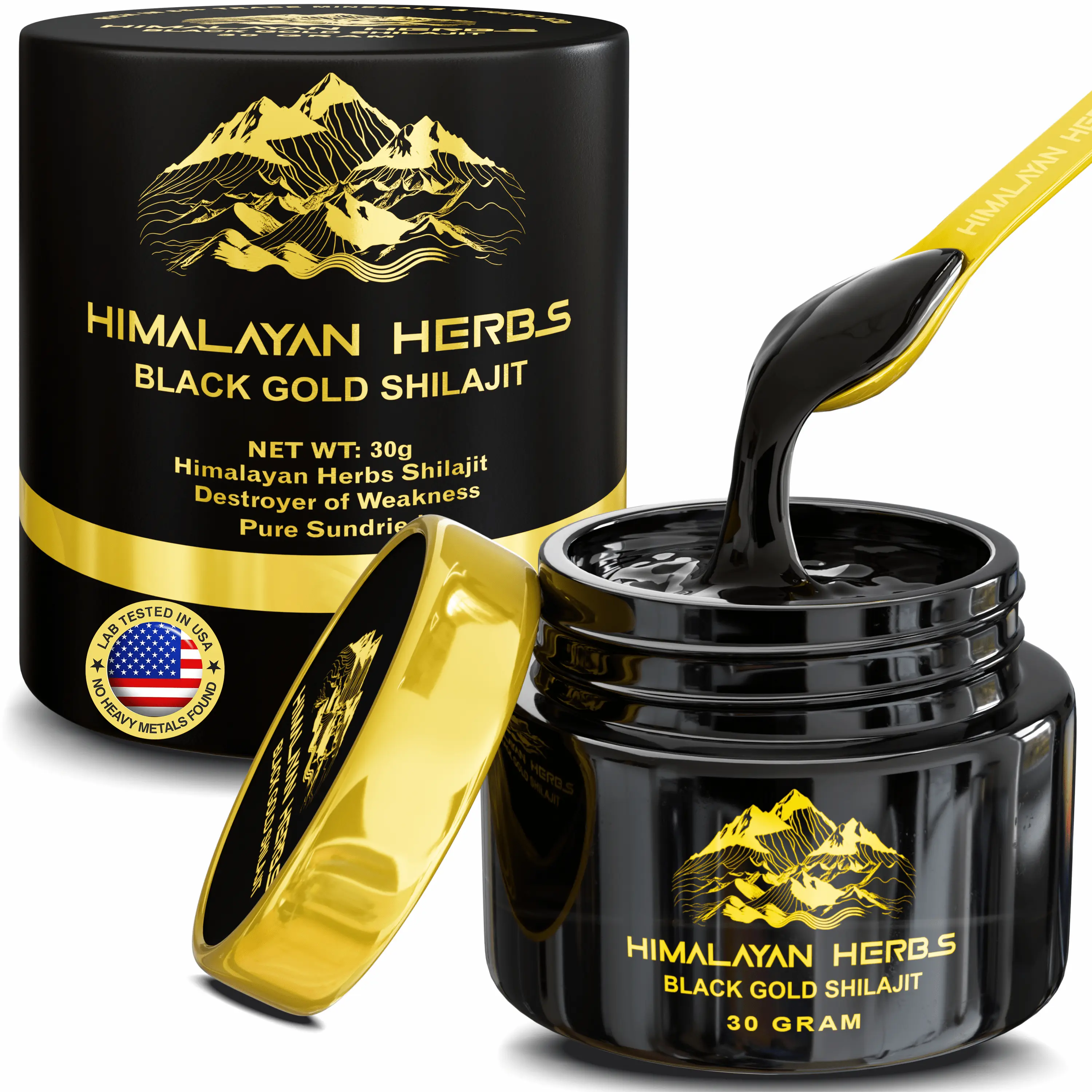 Pure Himalayan Shilajit Organic Herbs I 100% Sundried Gold Grade Shilajit Resin for Men & Women with Fulvic Acid & 85+ Trace Minerals, 30g Healthcare Vitamin shilajit  wellness shilajit resin