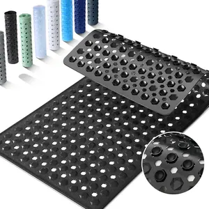Bath Tub Mat Non Slip, 34.5"x15.5" Long Shower Mat, Machine Washable Bathmat with Drain Holes and Suction Cups, Soft on Feet, Bathroom Essentials, Black
